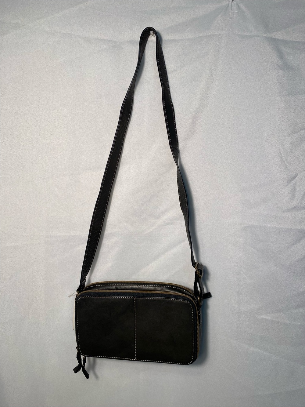 Fossil Black Crossbody Leather Camera Bag - Sleek Everyday Shoulder Bag NWT
